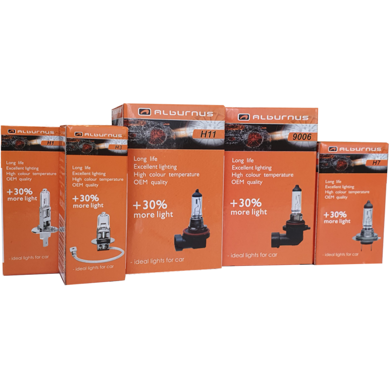 LEMPUTĖS  H1, H3, H4, H7, H8, H11, 9005, 9006, 9007