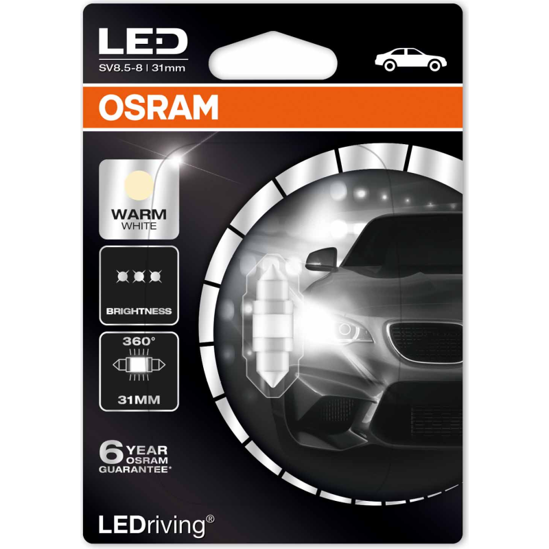 OSRAM LEMPUTĖS LED 1W 12V SV8.5-8 5XBLI1 31MM